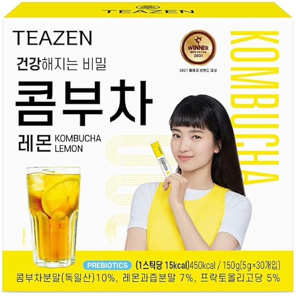 ココア　韓国で話題沸騰！レモンボトル　箱無し　ホームケア可能 Amazon | TEAZEN コンブチャ（レモン）ボトルなし Kombucha
